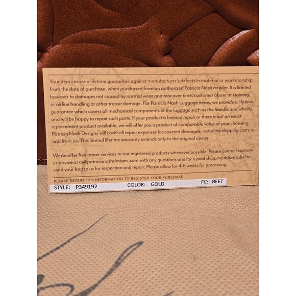 NEW Patricia Nash - Brown Leather Wristlet  Floral Detail - Picture 5 of 6